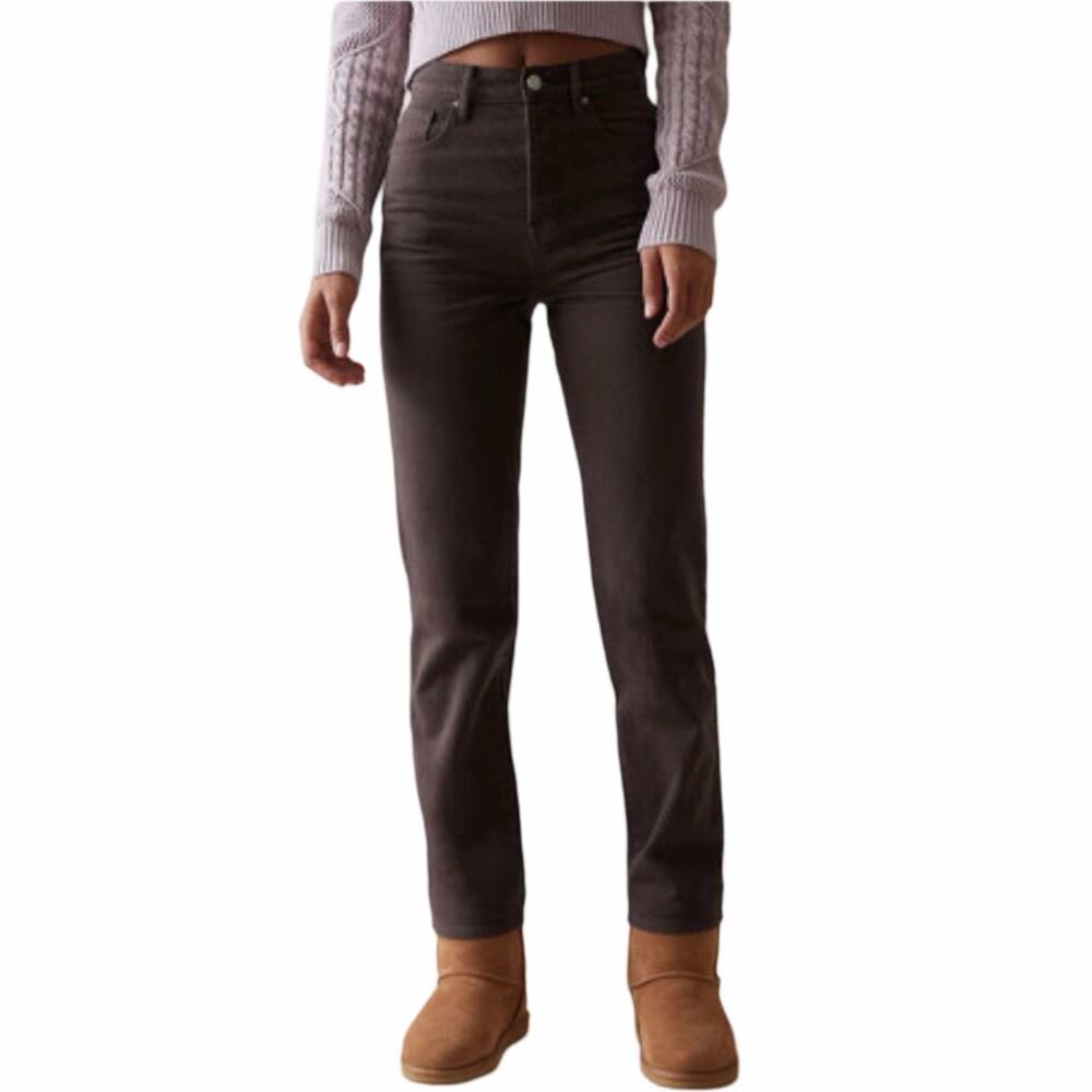 PacSun Dad Jeans Womens 26 Dark Chocolate Brown High Rise Button Fly Straight